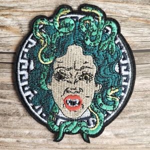 Greek Mythology Medusa Gorgon Embroidered Patch.